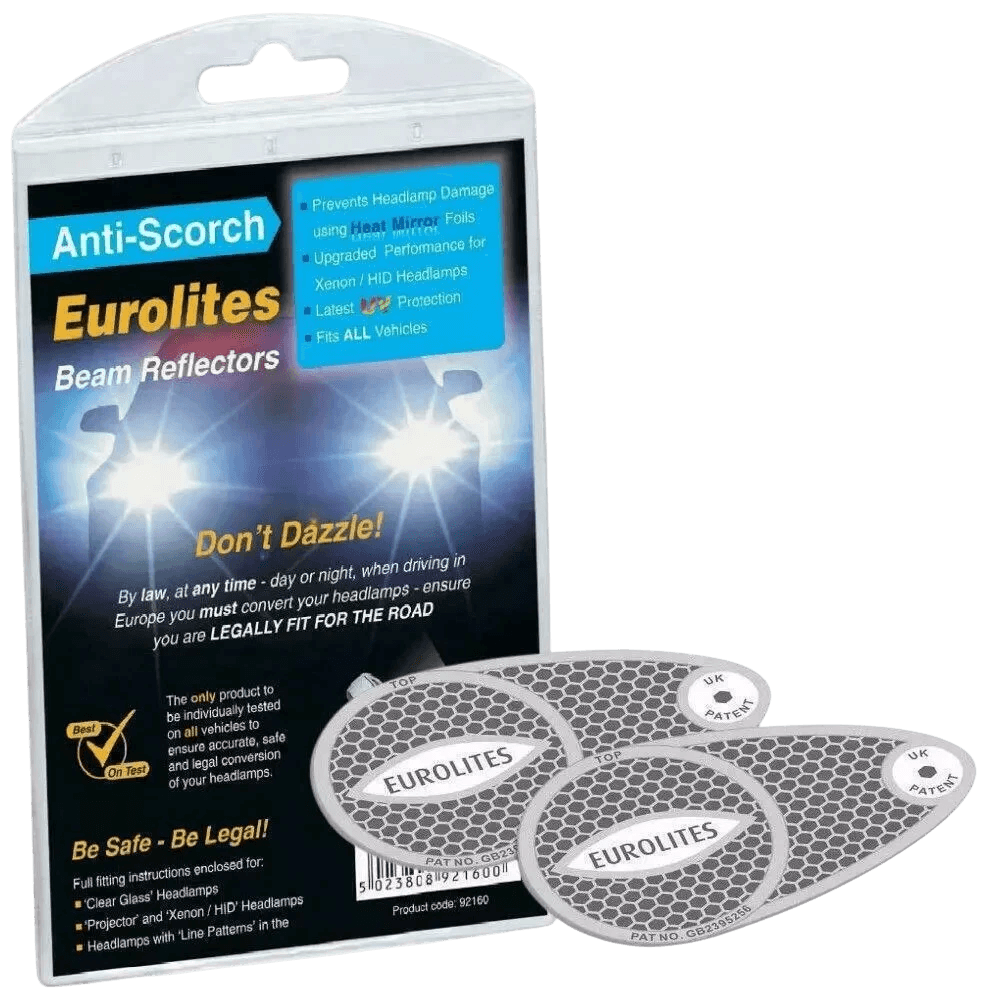 Eurolites 92160 дефлектори фар для авто та фургонів – адаптери світла фар для подорожей Європою - Eurolites - 92160