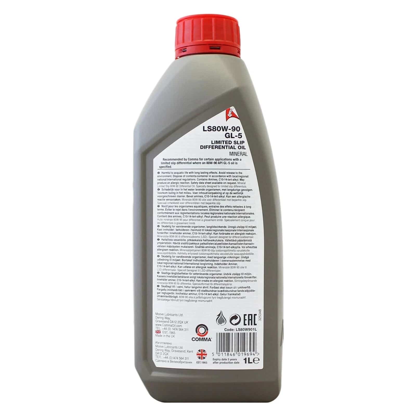 Comma LS 80W-90 1л LS80W901L – мінеральна трансмісійна олива GL-5 для диференціалів Limited Slip LSD - Comma - LS80W901L зображення 2
