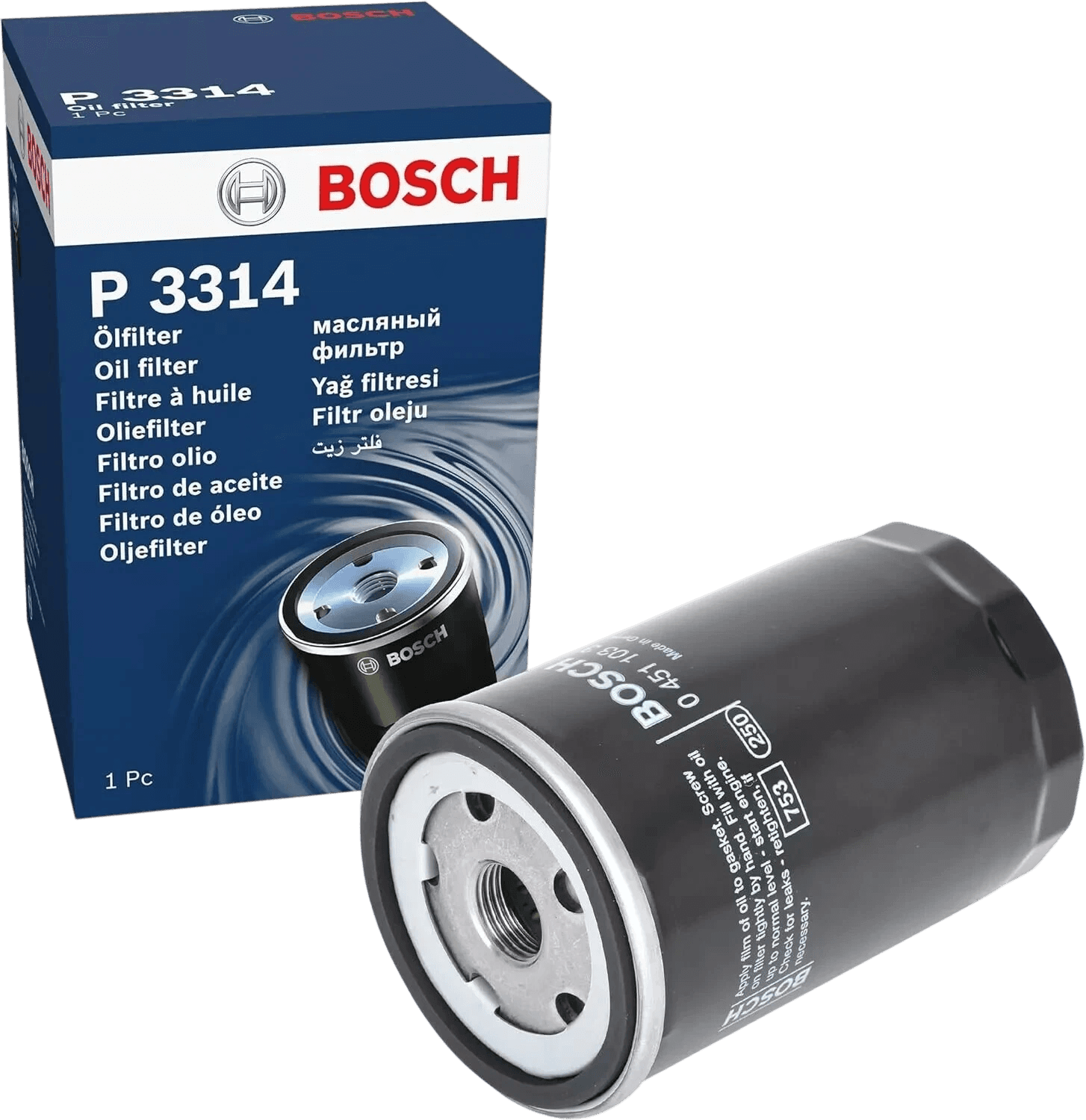 Масляний фільтр BOSCH 0451103314 P3314 – 06A115561B 06A115561D 06A115561E 034115561A – OE якість - Bosch - P3314 зображення 1