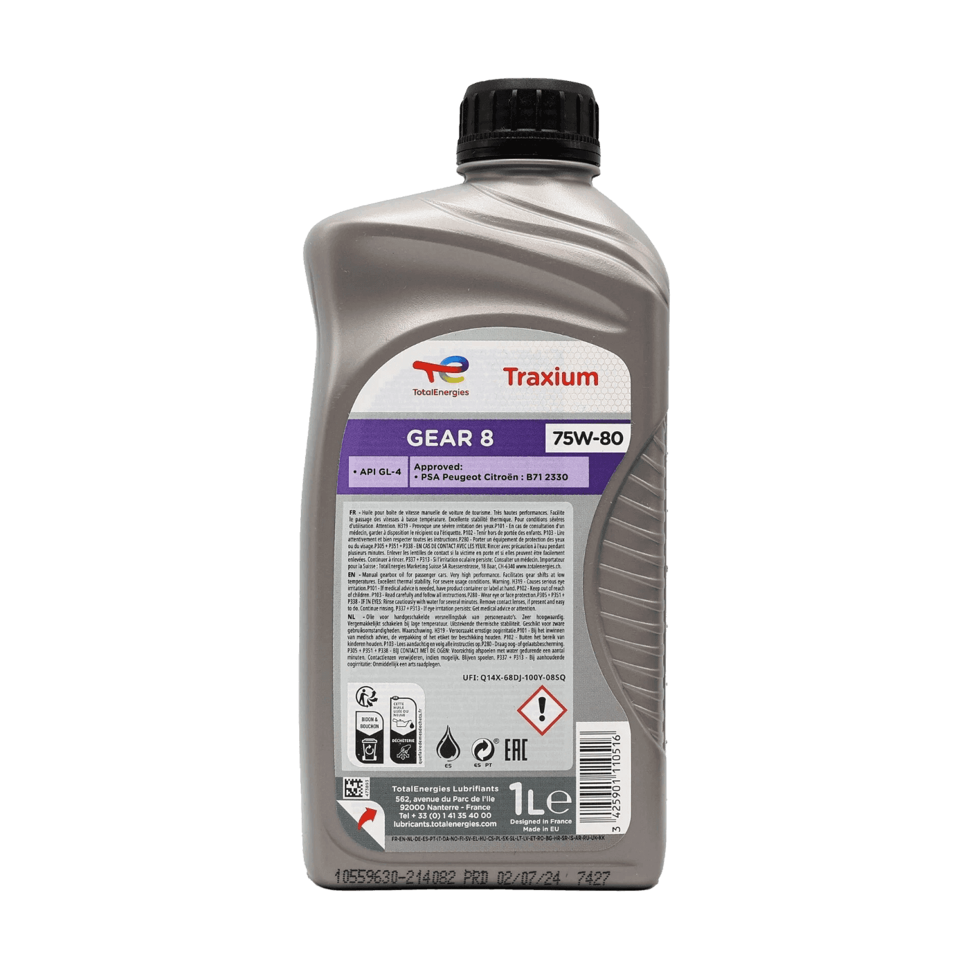 Трансмісійна олива TotalEnergies Traxium Gear 8 75W-80 1л API GL-4 PSA B71 2330 - TotalEnergies - 214082 зображення 2