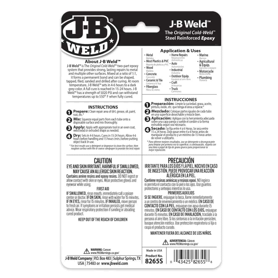 Клей епоксидний двокомпонентний J-B Weld Original 57 г 8265S - J-B WELD - 8265S зображення 7